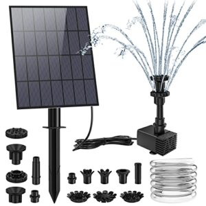 aisitin 3.5w solar fountain pump, diy outdoor solar water pump with multiple nozzles, 4.9ft water pipe and stake, solar powered pump for bird bath, ponds, garden and other outdoor places