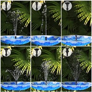 AISITIN 3.5W Solar Fountain Pump, DIY Outdoor Solar Water Pump with Multiple Nozzles, 4.9ft Water Pipe and Stake, Solar Powered Pump for Bird Bath, Ponds, Garden and Other Outdoor Places