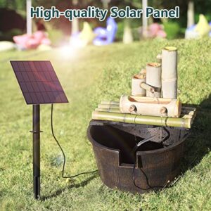 AISITIN 3.5W Solar Fountain Pump, DIY Outdoor Solar Water Pump with Multiple Nozzles, 4.9ft Water Pipe and Stake, Solar Powered Pump for Bird Bath, Ponds, Garden and Other Outdoor Places