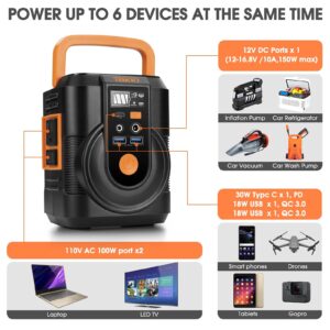 300W Portable Power Station and 111Wh Portable Generator, Camping Solar Generators for Home Use, Emergency, CPAP, Indoor, Outdoor