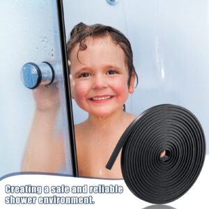 134 Inches Flexible Magnetic Strip Insert Shower Door Magnetic Strip Replacement Long Magnet Roll for Crafts for Framed Semi Framed Swinging Glass Shower Doors, Black (1 Roll)