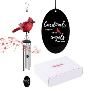 yountasy cardinal gifts, cardinal wind chimes, cardinal memorial gifts for loss of loved one, sympathy gift ideas for bereavement, condolence, remembrance, red cardinal figurine decor, 26" small size