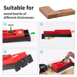 Pocket Hole Jig Set with Two Hole Jig, Step Drill Bit, Stop Collar, Square Drive Bit, Hex Key, Adjustable and Easy to Use Joinery Set for DIY Woodworking Projects