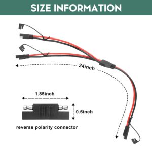 PAEKQ SAE Connector Splitter, 10AWG Y Splitter SAE 1 to 2 Extension Cable Quick Disconnect Connector Suitable for Solar Battery Connection Transfer,Motorcyclists, ATVS,Carsand (2Feet)