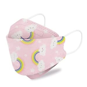 kids kf94_mask 50/100pcs, 4 layers protective_mask non-woven, cup dust_mask 3d design disposable kf94 for kids girls boys (50 pcs, rainbow)