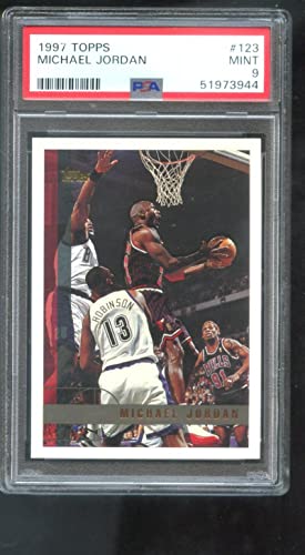 1997-98 Topps #123 Michael Jordan PSA 9 Graded Basketball Card NBA 1997 1998 Chicago Bulls MINT