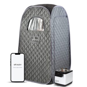 willowybe portable steam sauna with bluetooth control, steamer, body tent, foldable chair | personal home spa