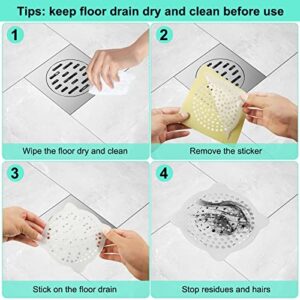 Shower Drain Hair Catcher,Disposable Mesh Stickers for Bathroom,Bathtub,Sink Strainer Captures Hair to Prevent Clogging, Drain Covers Full Coverage 30 Pieces