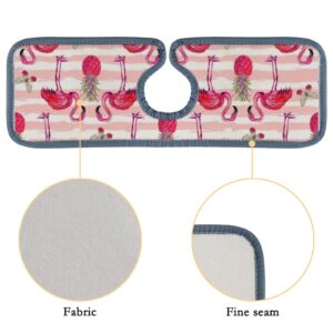 Kitchen Faucet Absorbent Mat 4 Pieces Summer Flamingo Pineapple Faucet Sink Splash Guard Bathroom Counter and RV,Faucet Counter Sink Water Stains Preventer