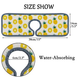 Kitchen Faucet Absorbent Mat 2 Pieces Pineapple Fruit Slices Faucet Sink Splash Guard Bathroom Counter and RV,Faucet Counter Sink Water Stains Preventer