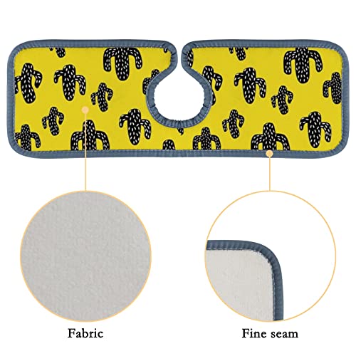 Kitchen Faucet Absorbent Mat 4 Pieces Black Cactus Yellow Faucet Sink Splash Guard Bathroom Counter and RV,Faucet Counter Sink Water Stains Preventer