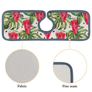 Kitchen Faucet Absorbent Mat 4 Pieces Summer Watercolor Watermelon Slices Faucet Sink Splash Guard Bathroom Counter and RV,Faucet Counter Sink Water Stains Preventer