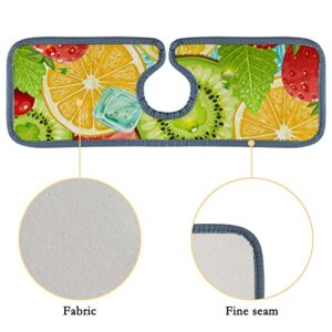 Kitchen Faucet Absorbent Mat 2 Pieces Summer Fruit Faucet Sink Splash Guard Bathroom Counter and RV,Faucet Counter Sink Water Stains Preventer