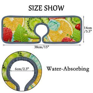 Kitchen Faucet Absorbent Mat 2 Pieces Summer Fruit Faucet Sink Splash Guard Bathroom Counter and RV,Faucet Counter Sink Water Stains Preventer