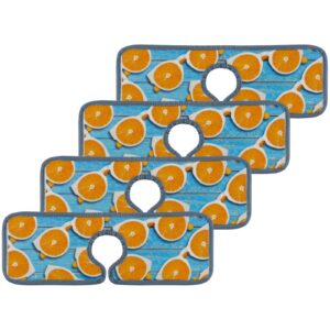 kitchen faucet absorbent mat 4 pieces fruit orange sunglasses faucet sink splash guard bathroom counter and rv,faucet counter sink water stains preventer