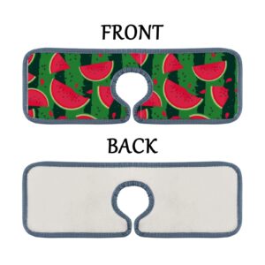 Kitchen Faucet Absorbent Mat 3 Pieces Watermelon Slices Stripes Faucet Sink Splash Guard Bathroom Counter and RV,Faucet Counter Sink Water Stains Preventer