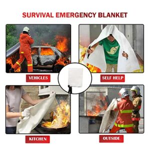 Jdox Fire Blankets 2 Pack, Fiberglass Suppression Emergency Fire Blanket, Emergency Survival Safety Cover for Home, Kitchen, Car & Office (39.3 inch)