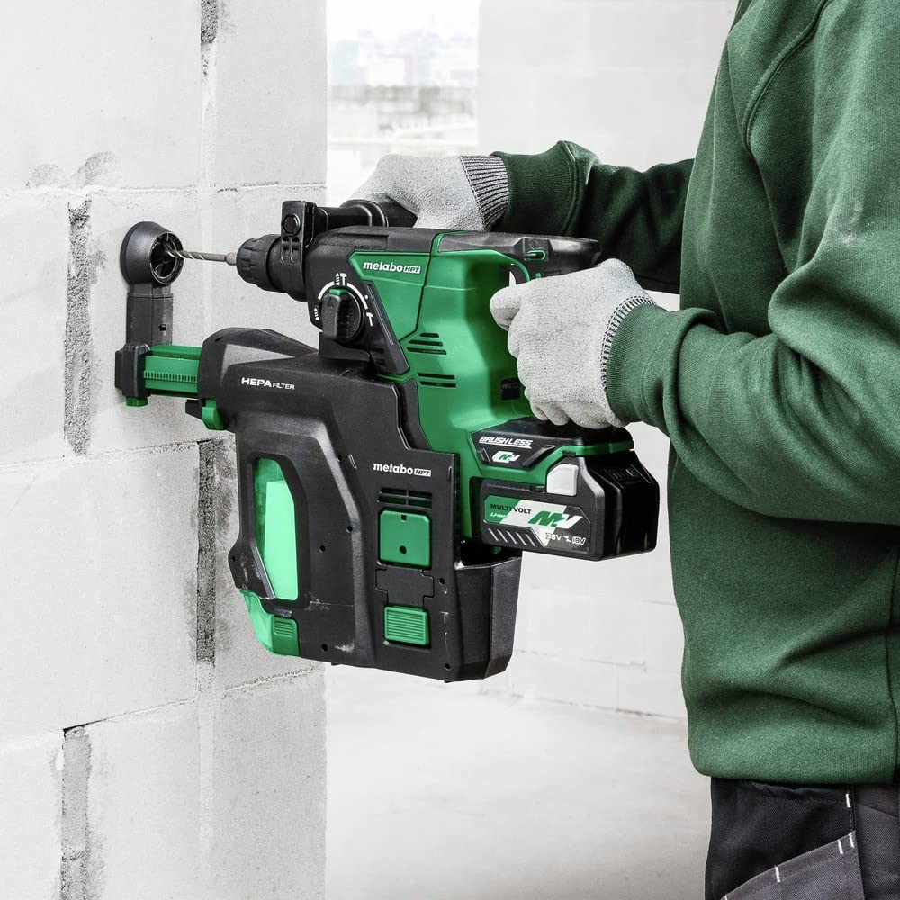 Metabo HPT 36V MultiVolt™ Cordless Rotary Hammer Drill (Tool Only - No Battery) | SDS Plus | 1-1/8-Inch | Reactive Force Control | 3 Modes | Optional AC Adapter | DH36DPAQ4