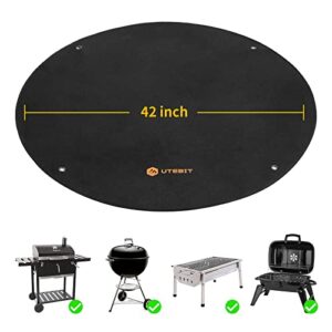 UTEBIT 42" Round Fire Pit Mat, Fireproof Mat for Under Fire Pit, Grill Mat Patio Protect Mat for Grass Outdoor Wood Burning Fire Pit, BBQ Smoker, Portable Reusable and Waterproof