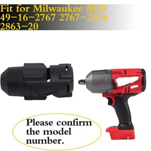 2 Packs Impact Protective Boot 2767-20 for Milwaukee M18 FUEL 1/2 Torque Impact Wrench 49-16-2767 & 2863-20 Electric Tools Black