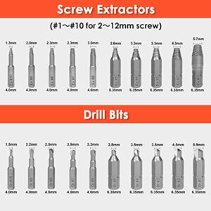 THINKWORK Damaged Screw Extractor Set, 2-21mm, 39-Piece Bolt Extractor Kit, Easy Out Bolt Extractor Set, Impact Bolt & Nut Remover Set for Damaged, Frozen, Rusted, Rounded-Off Bolts, Nuts & Screws