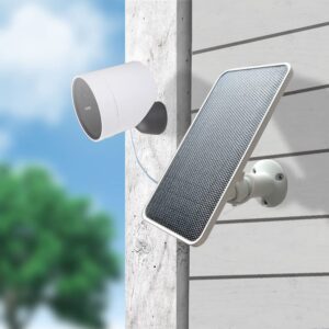 JJMASEE Solar Panel for SimpliSafe Outdoor Security Cameras (1 Pack), Featuring Weatherproof Durability and Continuous Power Supply, Comes with a 13FT Cable and Aluminium Alloy Wall Mount