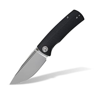 petrified fish pfp01x beluga,2.99" 14c28n sand blasting blade,95.6g g10 hande front flipper liner lock folding knife (sand blasting, black g10)