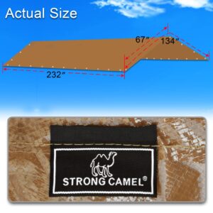 Strong Camel Carport Conopy Cover 10'x20' Replacement for Car Tent Outdoor Top Garage Shelter with Ball Bungees, TAN (Only Cover, Frame Not Included)