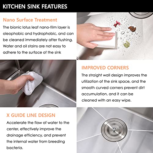 23 Inch Undermount Kitchen Sink Stainless Steel-HACHENL 23X18 Inch Kitchen Sink 16 Gauge Stainless Steel Kitchen Sink 10 inch Deep Single Bowl Kitchen Sink Small Kitchen Sink Bar Sink