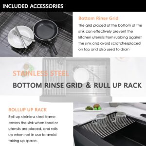 36 Inch Farmhouse Kitchen Sink Matte Black-HACHENL 36x22 Apron Front Farmhouse Workstation Kitchen Sink 16 Gauge Black Stainless Steel 10 Inch Deep Kitchen Sink Single Bowl Farmhouse Sink