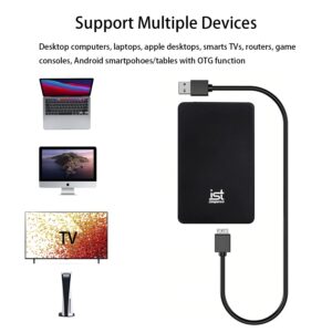 Ultra Slim 1TB Portable External Hard Drive, USB 3.0, Black, for Mac and PC Computer Desktop Workstation PC Laptop Playstation, Xbox One, PS4, PS5 (Black, 1TB)