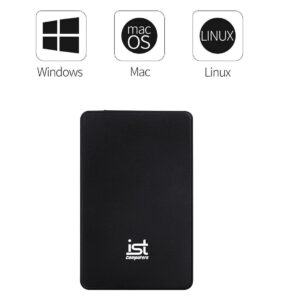 Ultra Slim 1TB Portable External Hard Drive, USB 3.0, Black, for Mac and PC Computer Desktop Workstation PC Laptop Playstation, Xbox One, PS4, PS5 (Black, 1TB)