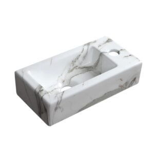 marble wall hung basin sink small bathroom sink rectangle ceramic wash basin (right hand)…