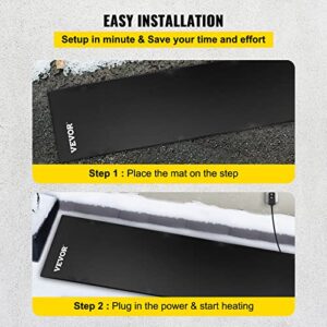 VEVOR, 5ft x 13in Walkway, 120V Ice, PVC Heated 6ft Power Cord, Slip-Proof, Ideal Winter Outdoor Snow Mat, 2'' per Hour Melting Speed, Black