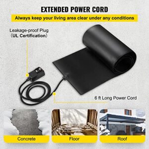 VEVOR, 5ft x 13in Walkway, 120V Ice, PVC Heated 6ft Power Cord, Slip-Proof, Ideal Winter Outdoor Snow Mat, 2'' per Hour Melting Speed, Black