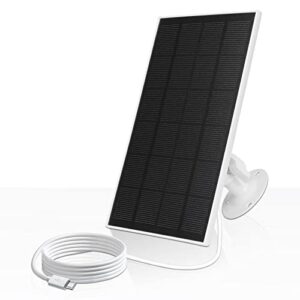 solar panel 5v 3w for outdoor solar powered security camera,waterproof solar panel with 3 meter micro usb port cable compatible with eufy cam