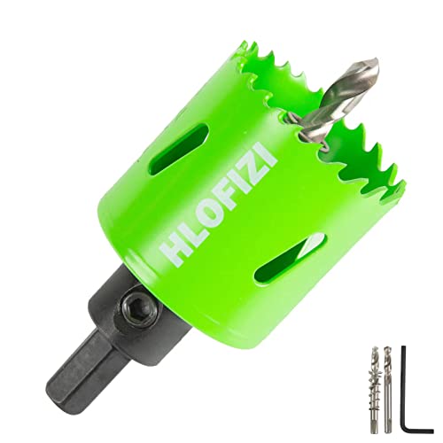 HLOFIZI 1-7/8 Inch Hole Saw Bit Bit Bi-Metal for Wood Metal Plastic with Arbor, 1.5 Inch Depth