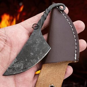 Hand Forged Celtic Knife / Mini Neck Knife - 4.65 Inches Celtic Knife / Mini Neck Knife With Sheath, High Carbon Steel Celtic Knife / Mini Neck Knife, Viking Gift Knife