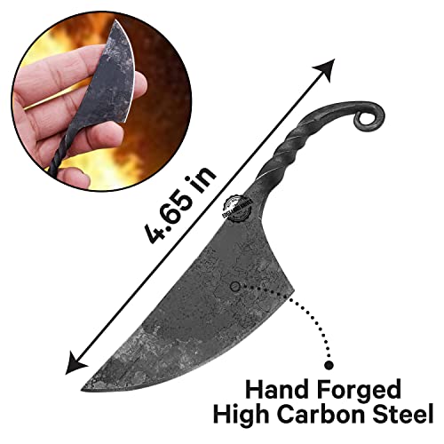 Hand Forged Celtic Knife / Mini Neck Knife - 4.65 Inches Celtic Knife / Mini Neck Knife With Sheath, High Carbon Steel Celtic Knife / Mini Neck Knife, Viking Gift Knife