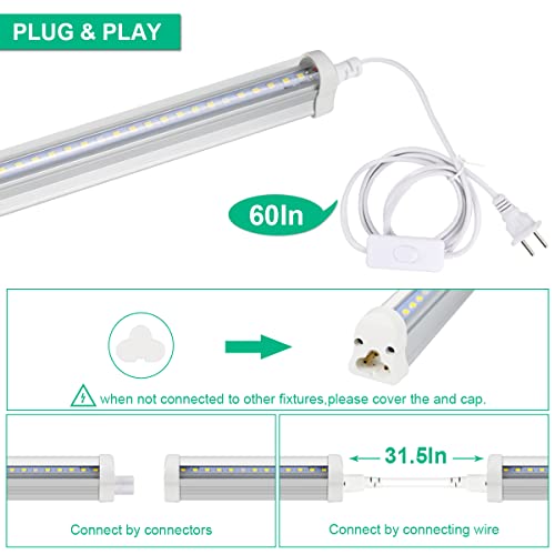 TVTUTPWY T5 Grow Lights 5000K Full Spectrum,1.4FT (2pcs x 10 Watts) Plant Growing Lamp,End-to-End Connectable Led Light Strips for Indoor Plants Succulents Flowers Growing