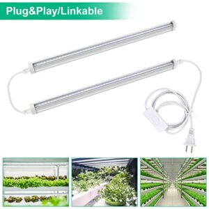 TVTUTPWY T5 Grow Lights 5000K Full Spectrum,1.4FT (2pcs x 10 Watts) Plant Growing Lamp,End-to-End Connectable Led Light Strips for Indoor Plants Succulents Flowers Growing