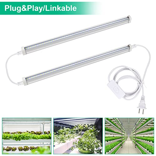 TVTUTPWY T5 Grow Lights 5000K Full Spectrum,1.4FT (2pcs x 10 Watts) Plant Growing Lamp,End-to-End Connectable Led Light Strips for Indoor Plants Succulents Flowers Growing