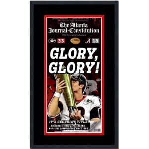 framed the atlanta journal constitution georgia bulldogs 2021 ncaa national champions 17x27 newspaper cover photo professionally matted v1