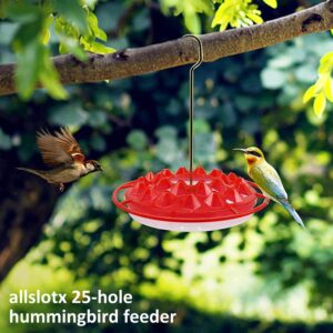 Hummingbird Feeders for Outdoors Hanging (2 Pack), 25 Feeding Ports, 10 oz, Leak-Proof Plastic Saucer Hummingbird Feeders, Easy to Assemble, Refill & Clean, with Cleaning Brushes