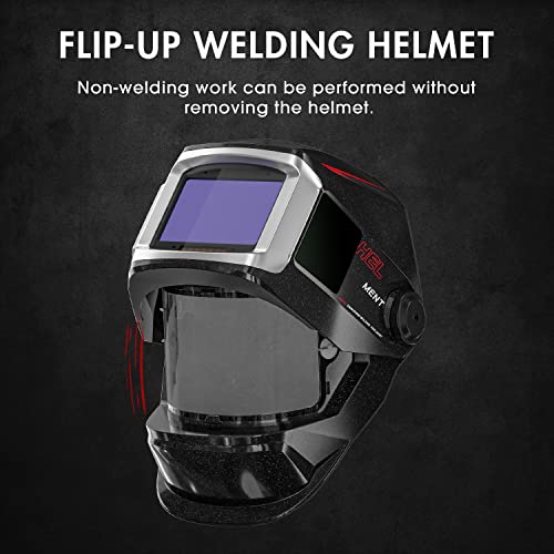ANDELI Welding Helmet,Auto Darkening Welding Helmet Large View,Flip Up Design True Color 4 Arc Sensor Welding Hood,Cool Welder Mask