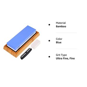 Aovemt Knife Sharpening Stone, Premium Knife Sharpening Kit, 2 Side Grit 1000/6000 Whetstone, Wet Stone, Nonslip Base, Angle Guide and Flattening Stone