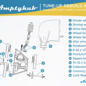 Amptyhub Pool Cleaner Rebuild kit Replacement for Zodiac Polaris Black Max 280 Pool Cleaner