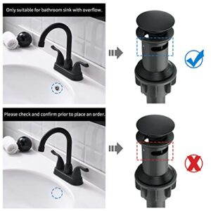 FROPO 2 Handle Black Bathroom Sink Faucet - 4 Inch Centerset Faucet Bathroom 2 or 3 Hole Lavatory Faucet Bathroom Vanity Sink Faucets with Pop-up Drain and Supply Lines Matte Black