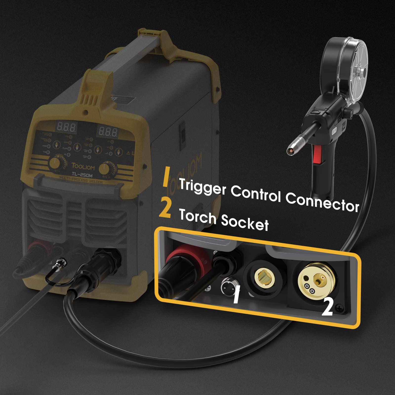 TOOLIOM Spool Gun 150A Aluminum MIG Welding Euro Connection for TOOLIOM TL-250M