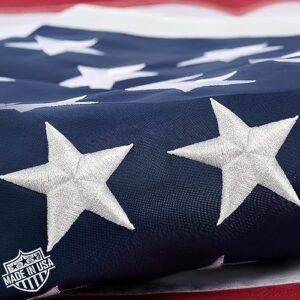 roterdon american flag 4x6 ft outdoor - made in usa, usa heavy duty nylon us flags with luxury embroidered stars, sewn stripes and 2 brass grommets